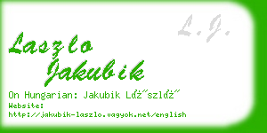 laszlo jakubik business card